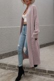 Plain Long Length Open Sweater Cardigans