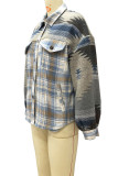 Aztec Splice Plaid Shacket Fleece Coat Women Unishe Wholesale