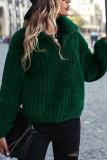 Green Zip Collar Fleece Pullover Sweatshirt