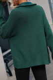 Plain Stand Collar Open Zipper Knit Cardigans