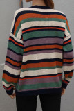 Colorful Stripes Colorblock Knitting Pullover Sweater