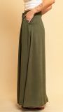 Plain Snap Button Long Length Suede Skirts