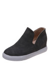 Plain PU Side Cut Ankle Boots