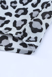 Leopard Print Spaghetti Strap Pleated Flowing Tank Top