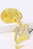 Alloy and Rhinestone Necklace for Men MOQ 5pcs