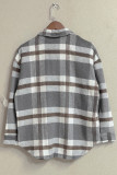 Plaid Button Down Pocketed Shacket Jackets Women UNISHE Wholesale