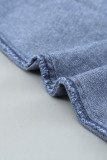 Blue Halter Neck Denim Tank Top