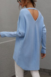 Front Back V Neck Plain Loose Pullover Sweaters