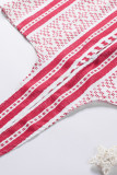Boho Print V Neck Front Buttons Thin Straps Tank