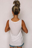 Multicolor Camo Leopard Color Block Crew Neck Tank Top