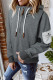 Gray Half Zip Colorblock Pocket Patchwork Long Sleeve Hoodie