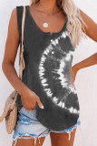 Gray Tie-dye Print Tank Top