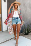 Multicolor Bohemian Floral Print Kimono