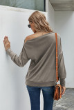 Khaki Ribbed Zip Knit Top