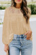 Apricot Frill Neck Swiss Dot Puff Sleeve Blouse