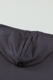 Gray Dip-Dye Colorblock Drawstring Hoodie with Pockets