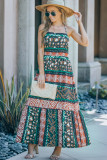 Multicolor Vintage Print Sleeveless Maxi Dress