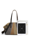 PU Leather Straps Color Block Tote Bag Unishe Wholesale MOQ3PCS