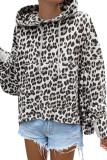 Leopard Print Boxy Hoodie with Kangaroo Pocket