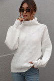 Plain Turtle Neck Pullover Sweaters