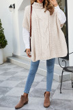 Cable Knit Turtleneck Split Knitting Sweater