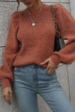 Plain Puffy Sleeves Pullover Sweaters