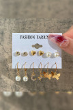Alloy and Pearl Retro Earrings 6 Pairs Set