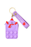 POP IT Snowman Coin Purse Keychain Push Bubble Unishe Wholesale MOQ5pcs