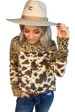 Animal Mixed Printed Long Sleeve Knit Top