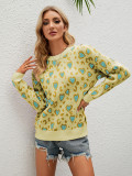 Heart Pattern Knitting Pullover Sweater