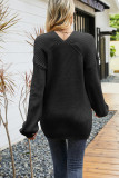 Plain V Neck Knitting Pullover Sweater