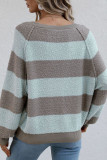 Color Block Striped Loose Pullover Sweaters