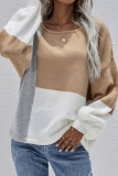 Colorblock Knitting Pullover Sweater