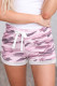 Pink Camo Print Cotton Casual Shorts