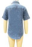 Short Sleeves Denim Shirt UNISHE Wholesale
