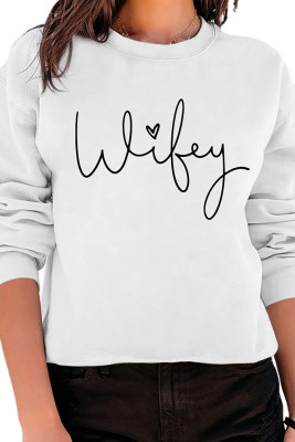 Wifey Print Long Sleeve Sweatshirts Women UNISHE Wholesale