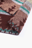 Vintage Aztec Print Lapel Pocket Button Up Jacket