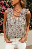 Floral Ruffled Straps Flowy Tank Top