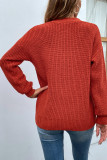 Plain Slope V Neck Pullover Sweaters