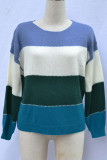 Loose Color Block Pullover Knitting Sweater Unishe Wholesale