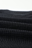 Black Striped Raglan Sleeve Drop Shoulder Sweater