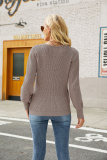 Plain Surplice V Neck Knit Sweaters