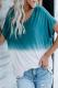 Blue White Ombre Color Block Casual Summer Shirt