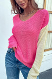 Colorblock V Neck Sweater Unishe Wholesale