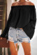 Black Swiss Dot Off The Shoulder Top