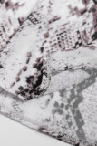 Wild Snake Print Shirt with Pockets