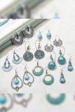Alloy and Turquoise Stones Boho Earrings MOQ 5pcs
