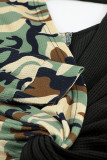 Camo Twist Back Waffle Top