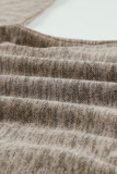 Apricot Heathered Turn-down Collar Pullover Sweatshirt