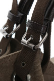 Canvas Bag With PU Leather Buckle Hand Bag Unishe Wholesale MOQ3PCS